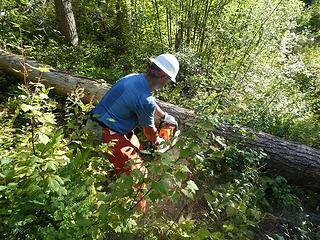Don Hecker improving the Cedar Creek Trail, 8.20.19