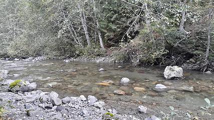 Wanlick Creek ford on South Fork Nooksack on PNT