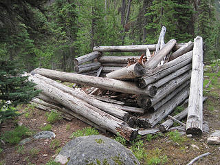 Clint's collapsed cabin along Monument Ck