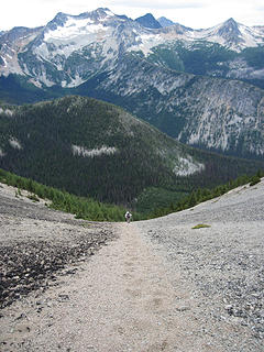 Descent route from Many Trails Peak