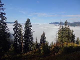 Above the cloud layer. By afternoon all of this had burned off.