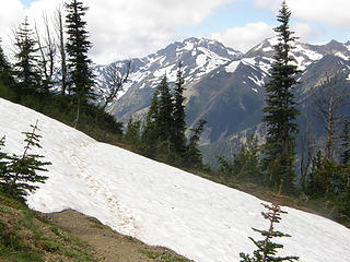 Snowfield crossing past Marmot Pass (not on trail to Marmot Pass).