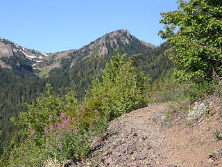 Early views across valley on trail to Marmot Pass.