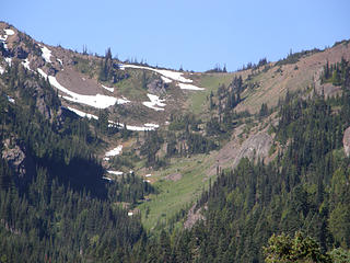 Early views across valley on trail to Marmot Pass.