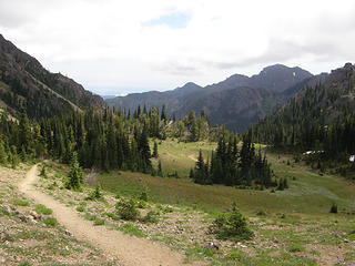 Trail about to head down from Marmot Pass.
