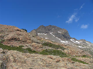Looking up the south ridge of Crater from about 6900 ft