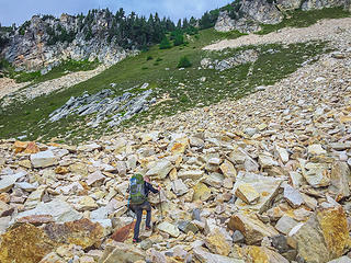 The green notch, which marked our entry to Upper Blum Lakes