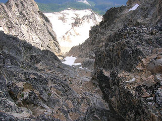 The way down - the SW gully