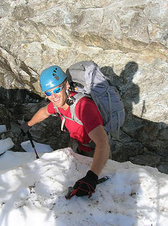 Getting onto the buttress