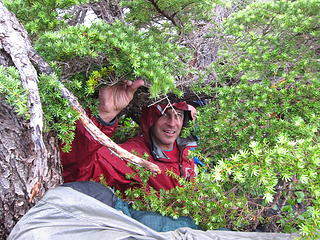 day2.9 andy taking cover at 5995 saddle