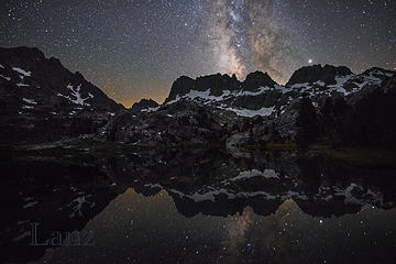 Milky Way reflected in Lake Ediza