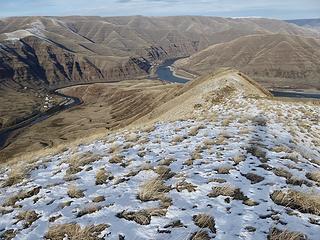 My ridge hike up to Lime Hill. The confluence of The Grande Rond and Snake Rivers below.