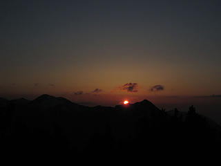 Sun setting over Maynard Peak