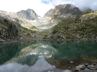peaks reflecting in Lac Blanc