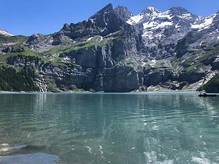 Lake Ochinensee at the beginning of the Via Alpina Section 13, Kandersteg, Switzerland 6/28/19