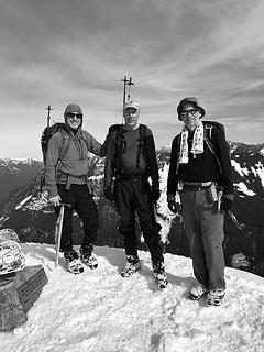 Summiteers after an ascent of the North Ridge of Mailbox Peak