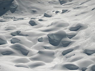 snowy boulder field