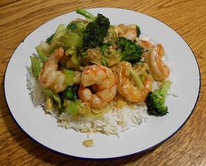 Wild Argentine Shrimp with Broccoli and Bok Choy Stir Fry 041220