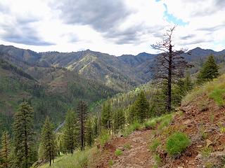 A final look back before finishing the 1700' climb back to Three Forks Trailhead.