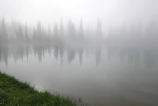 Foggy morning on Sheep Lake