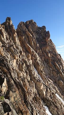 Looking along the steep east face
