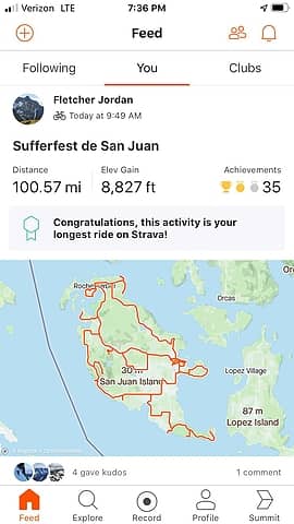 San Juan is good for elevation gain on the bike
