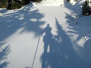 My Shadow on Tarn by Long Lake