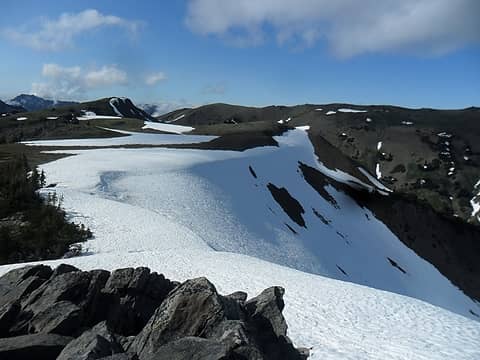 Snow patches on the plateau south above the Obs TH