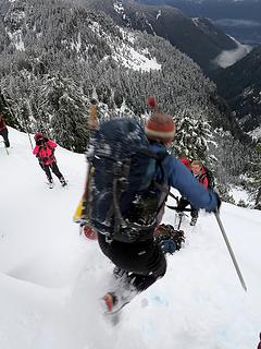 Lindsay jumping off Beaver summit