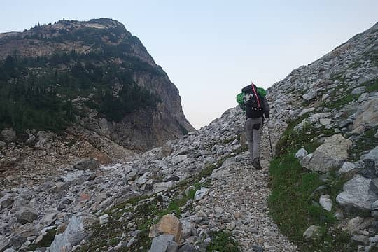 Climbing to Park Creek Pass in the morning