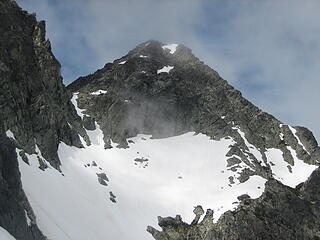 Natal Pk my route went up the steep snow gully and scrambled the East ridge