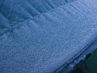Frost on the tent fly