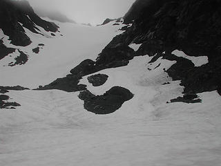 A Cameron glacier - we worked across the snow to the right to get to the little notch that led to our high camp.