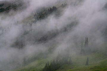 Moody foggy clouds