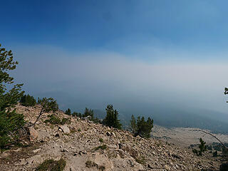 Smoke was thick on Mt. Scott (8929':)