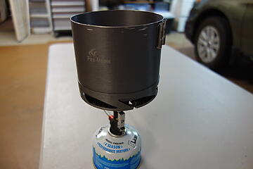 Tentock cup with MSR pocket rocket delux. Cup and burner 7.6 oz.