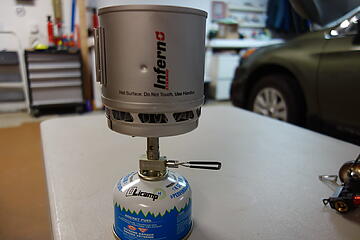 Sterno cup with Snow Peak1 litemax. Cup and burner 5.6 oz.