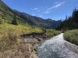 The Napeequa, looking downstream, Boulder Pass to High Pass 9/1-9/6/20