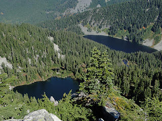 Tuscohatchie and Crystal lakes from Granite true summit.
