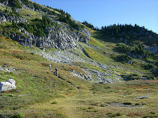 Heading up to the gap in the ridge