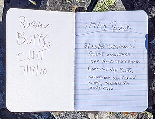 Russian Butte register book 1 placed in 2010