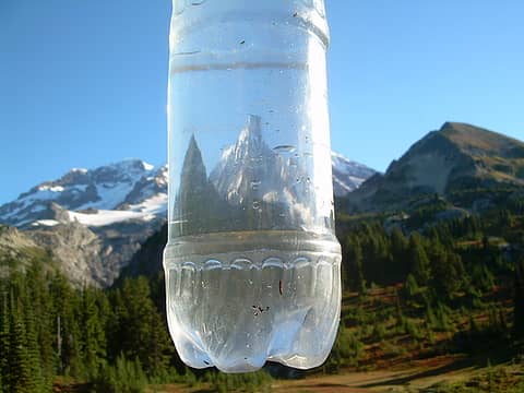 Mt. Rainier through the water bottle