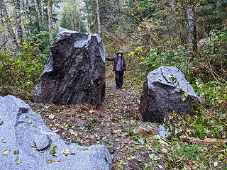 Rock fall on the Middle Fork road at ~MP19