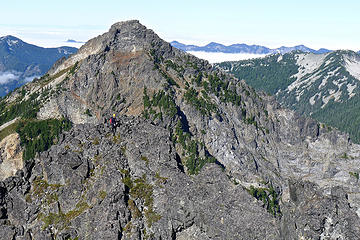 Rock climbers on the West Ridge route