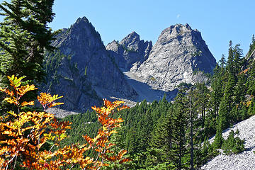 Fall colors, Chair Peak, and the moon