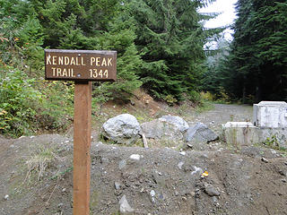 Kendall Peak trailhead about 1/2 mile from freeway on a pothole infested (in winter snow covered) road.
