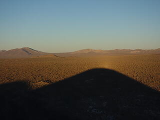 Sunset on Button Mtn (a cinder cone) and its shadow
