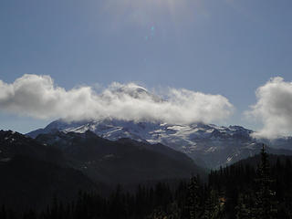 Rainier from trail to Tolmie peak.