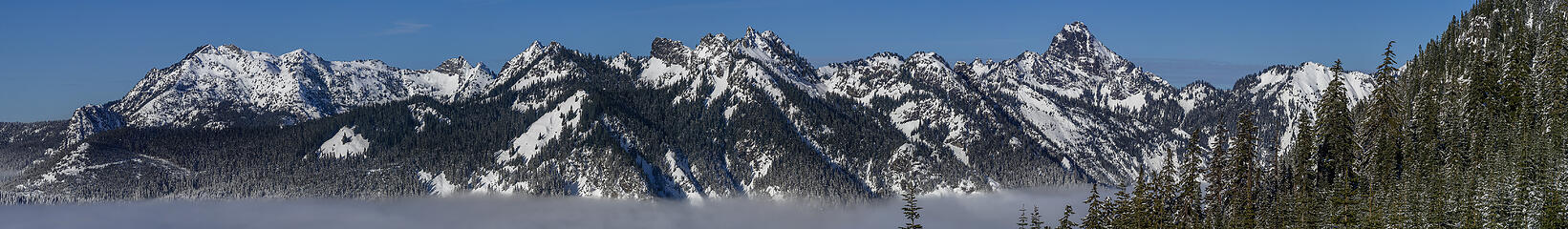 A view North to some Snoqualmie Pass Peaks