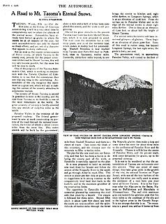 1906 The Automobile A Road to Mt. Tacoma's Eternal Snows pp 455